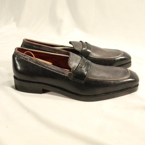 LETHATO Handcrafted Brushed Leather Mens Loafers Sz 11.5 US Men - Picture 4 of 12